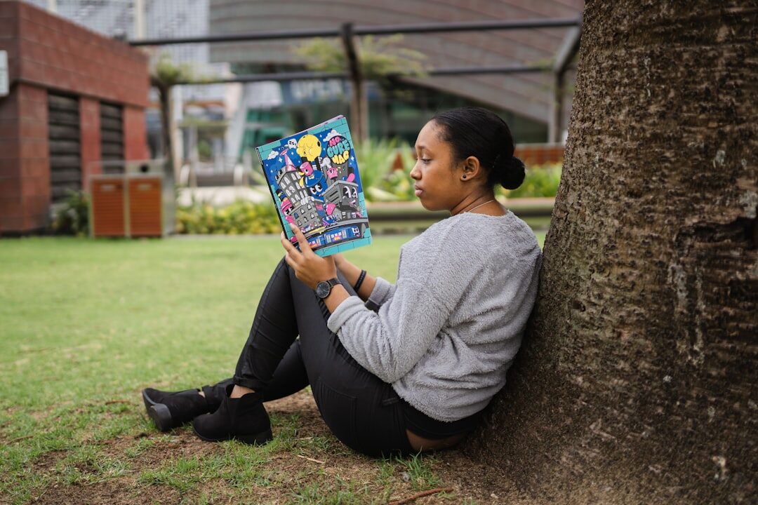 woman reading magazine